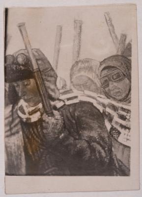 Mykhailo Lezviiev. Fragment of the "Ascent to Elbrus" Mural — unknown