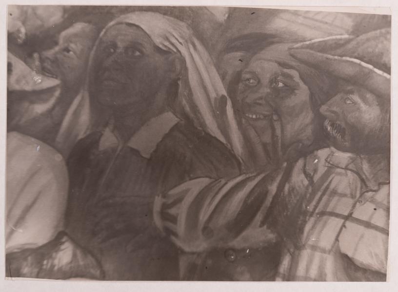 Mykhailo Lezviiev. Fragment of the "Banquet of Collective Farmers in Akbash" Painting