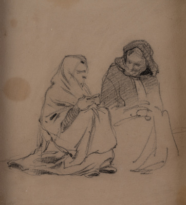 Two Sitting Women (Beggars ?) — Artur Grottger