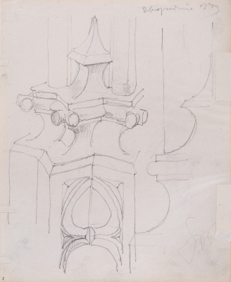 Angel Playing an Instrument / Architectural Fragment 2